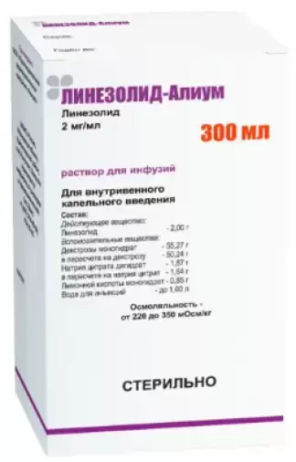 Линезолид Р-р д/инфузий 2 мг/мл 300мл