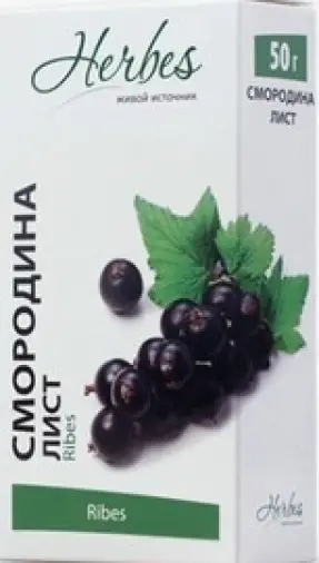 Лист смородины Упаковка 50г произодства Хербес ООО