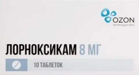 Лорноксикам Таблетки п/о 8мг №10 произодства Озон ФК ООО