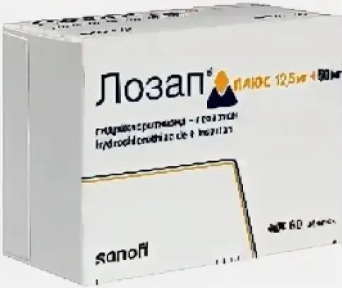 Лозап плюс Таблетки п/о 50мг+12.5мг №60 произодства Санофи Россия АО