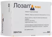 Лозап плюс Таблетки п/о 50мг+12.5мг №60 от Зентива