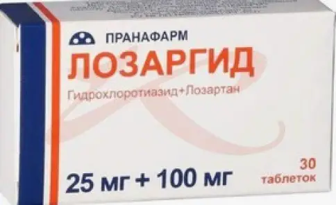 Лозаргид Таблетки п/о 12.5мг+100мг №30 произодства Пранафарм ООО