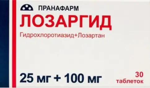 Лозаргид Таблетки п/о 25мг+100мг №30 произодства Пранафарм ООО