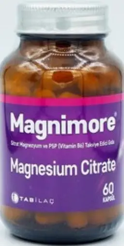 Магний цитрат + В6 Магнимор Magnimore Капсулы 250мг+10мг (в 2-х капс.) №60 произодства Таб Илач Санаи