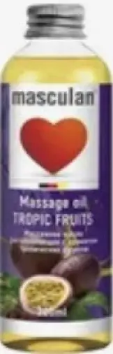 Маскулан масло массажное расслабляющее с ароматом тропических фруктов Флакон 200мл произодства Фирма Вита ХБО при РАН