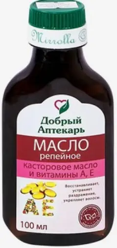 Масло Репейное с касторовым маслом и витаминами Флакон 100мл произодства Мирра ООО