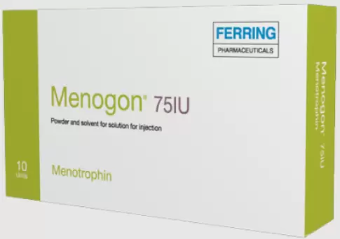 Меногон Ампулы 75 МЕ №10+р-ль произодства Ферринг