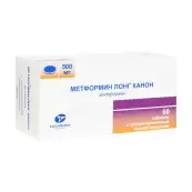 Метформин пролонгир.действия Таблетки п/о 500мг №60 от Канонфарма Продакшн ЗАО