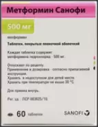 Метформин Таблетки 500мг №60 от Аптека Солнышко Часовая 11с2