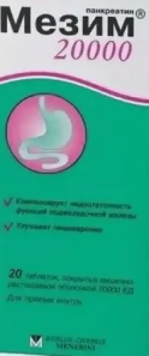 Мезим 20000 Таблетки №20 произодства Берлин-фарма ЗАО