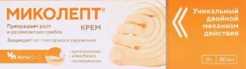 Миколепт средство противогрибковое Крем для кожи и ногтей 40мл