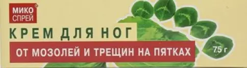 Микоспрей крем от мозолей и трещин на пятках Туба 75мл произодства Корвет Фарма ООО