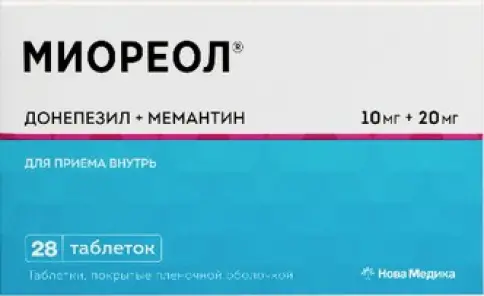 Миореол Таблетки п/о 10мг+20мг №28 произодства Новамедика ООО