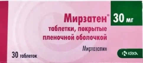 Мирзатен Таблетки п/о 30мг №30 произодства КРКА