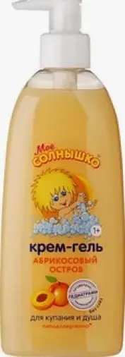 Мое Солнышко крем-гель для купания и душа детский Флакон с дозатором (абрикосовый остров) 400мл произодства Аванта