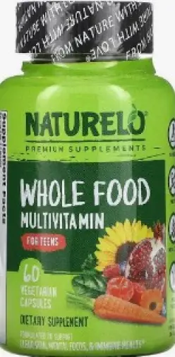 Мультивитамины для подростков из цельных продуктов Naturelo Капсулы вегетарианские №60 произодства NATURELO Premium Supplements (СЩА)