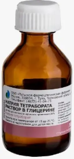 Натрия тетрабората р-р в глицер. Флакон 20% 30мл произодства Ф. фабрика (Тула)