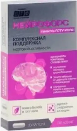 Нейрофорс гинкго+готу кола Капсулы №30 произодства ВТФ ООО