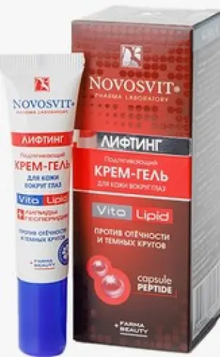 Novosvit Новосвит Лифтинг крем-гель для кожи вокруг глаз подтягивающий Туба 15мл произодства Народная медицина ООО