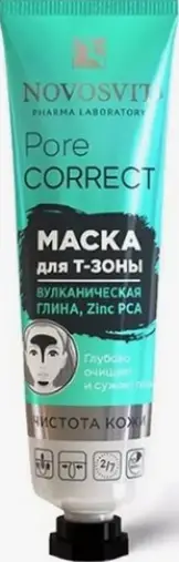 Novosvit Новосвит маска для Т-зоны вулканическая глина Туба 40мл произодства Не определен