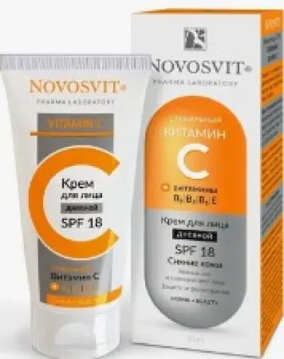 Novosvit Новосвит Стабильный витамин С Крем для лица Туба (SPF 18+) 50мл произодства Народные промыслы ООО