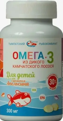 Омега-3 из дик.камчатс.лосося д/детей Salmonica Капсулы жевательные (апельсин) 300 мг №250