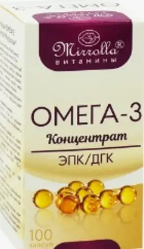 Омега-3 концентрат Капсулы 370мг №100 произодства Мирролла ООО