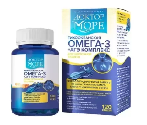 Омега-3 + АГЭ комплекс Доктор Море Капсулы 250мг №120 произодства ФармОушен Лаб ООО