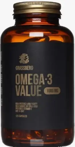 Омега-3 Вэлью 1000мг Grassberg Капсулы 1375мг №120 в Люберцах