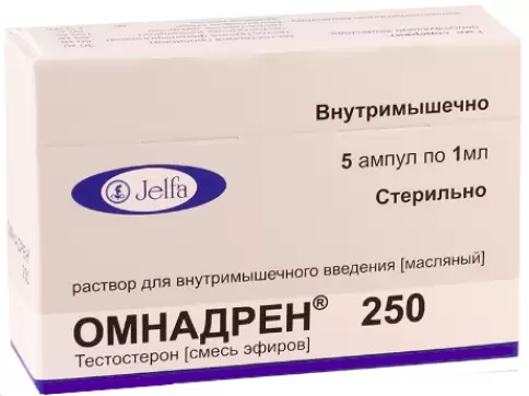 Омнадрен Ампулы 250мг 1мл №5 произодства Ельфа Фармзавод