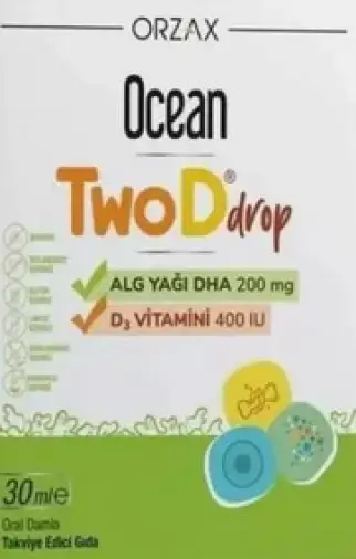 Orzax (Орзакс) Ocean TwoD (масло водорослей Омега-3+Д3) Капли 200мг+400МЕ/1мл (20 капель) 30мл произодства ORZAX (Орзакс)