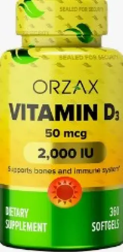 Orzax Орзакс Витамин Д3 Капсулы 2000МЕ №360 произодства Bender saglik hizmetleri tic. l.s.