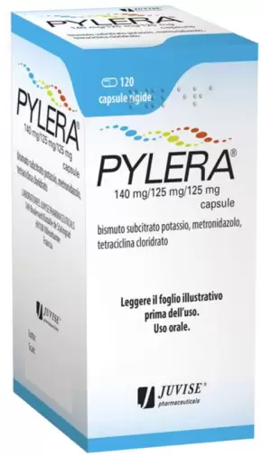 Пилера (Pylera) Капсулы 140мг+125мг+125мг №120 произодства Juvise Pharmaseuticals