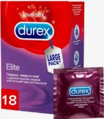 Презервативы Durex Elite Упаковка №18 произодства Рекитт Бенкизер