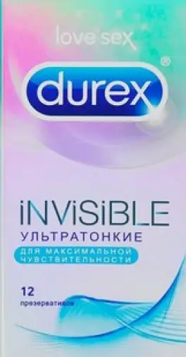 Презервативы Durex Invisible ультратонкие Упаковка №12