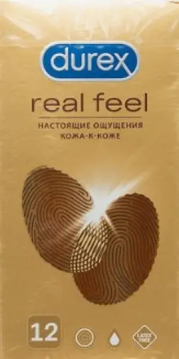 Презервативы Durex Real Feel анатомической формы Упаковка №12