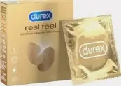 Презервативы Durex Real Feel анатомической формы Упаковка №3 от ЭсСиЭй Хайджин Продактс