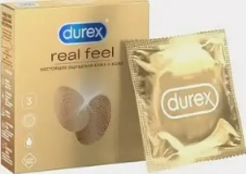 Презервативы Durex Real Feel анатомической формы Упаковка №3 произодства Рекитт Бенкизер