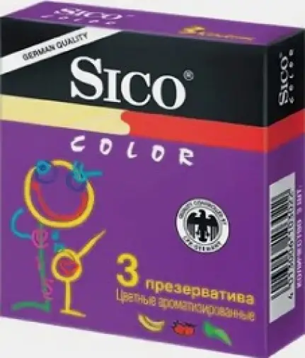 Презервативы Sico Colour цветные Упаковка №3 произодства СиПиА Продакшион