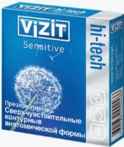 Презервативы Vizit Hi-tech сверхчувствительные Упаковка №3 произодства ЦПР Продуктионс