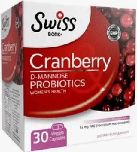 Пробиотики для женского здоровья с клюквой и Д-маннозой Cranberry Probiotics Swiss Bork Капсулы №30 произодства Borc Health Ilac (Турция)