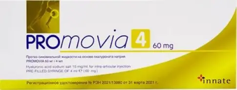 Promovia (Промовиа) протез синовиальной жидкости Шприц 1.5% 60мг 4мл №1 произодства Иннате