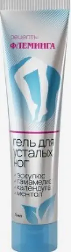Рецепты Флеминга гель для усталых ног Туба 75мл произодства Гомеофарм ООО