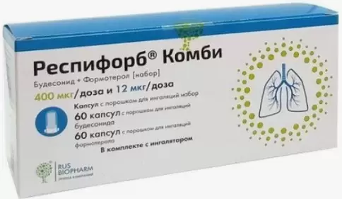 Респифорб Комби Капсулы д/ингаляций 400мкг+12мкг №120 произодства ПСК Фарма ООО