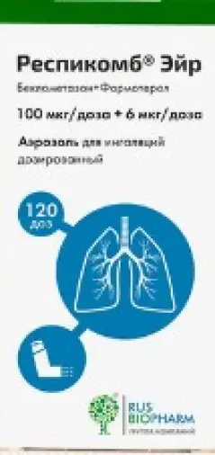 Респикомб Эйр Аэрозоль д/ингаляций 100мкг+6мкг/доза 120доз произодства ПСК Фарма ООО