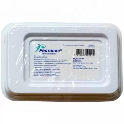 Рестасис Капли глазные 0.05% 0.4мл №30 произодства Аллерган Фармасьют.