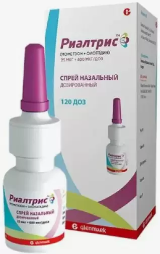 Риалтрис Спрей назальный 25мкг+600мкг/доза 120доз произодства Гленмарк Фармасьютикалз