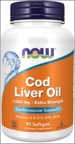 Рыбий жир из печени трески 1000мг NOW Капсулы 1391мг №90 произодства НауФудс