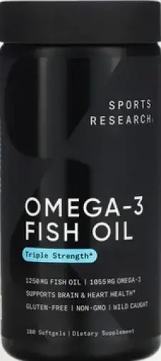 Рыбий жир Омега-3 Тройная сила Капсулы желатиновые 1250мг (1055мг) №180 произодства Sports Research