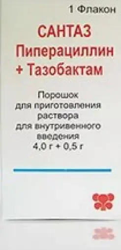 Сантаз Порошок д/инъекций 4г+500мг №1 произодства Инкомед С.П.ООО